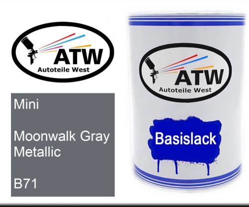 Mini, Moonwalk Gray Metallic, B71: 500ml Lackdose, von ATW Autoteile West.